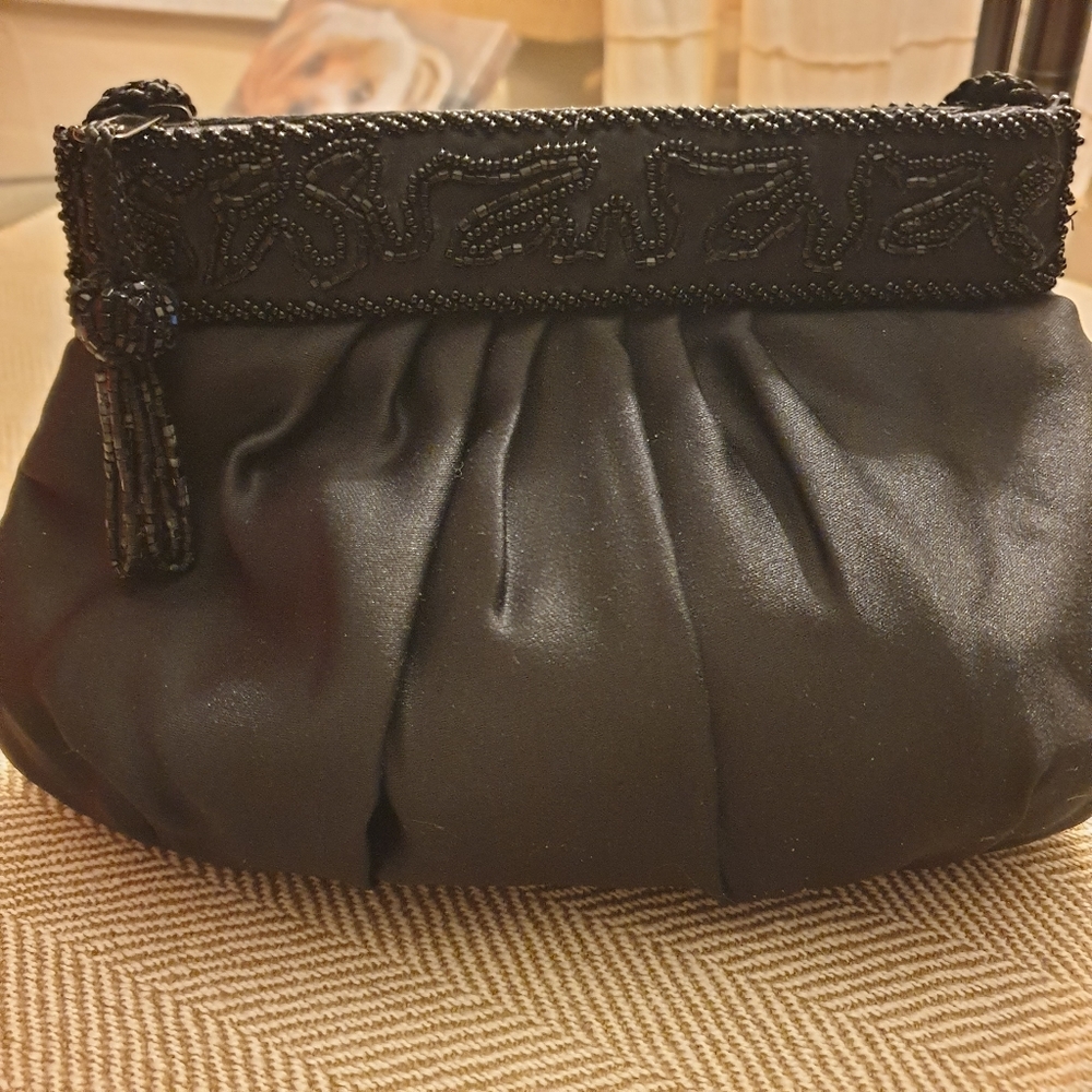 Carla Marchi Black Evening Bag w/Beads - Picture 10 of 16